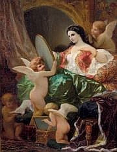 Donna orientale allo specchio